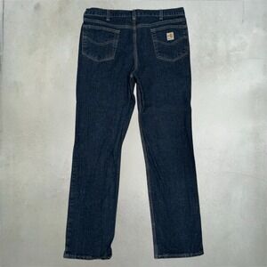 Carhartt Men's Dark Blue Denim Work Jeans 38x34 CAT 2 FR Flame Resistant